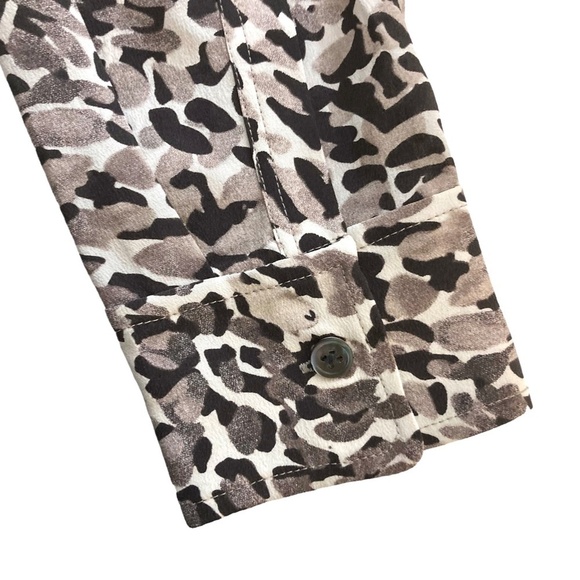 RAILS Rebel Natural Spotted Animal Print Silk Shirt Blouse - Picture 8 of 10